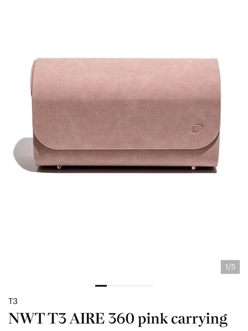 T3 Blush Pink Suede Foldover Clutch